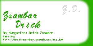 zsombor drick business card